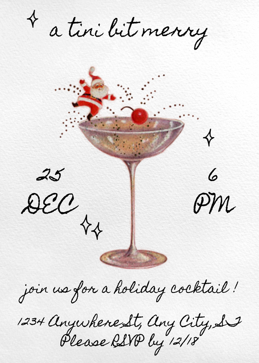 A Tini Bit Merry - Digital Invite Printable