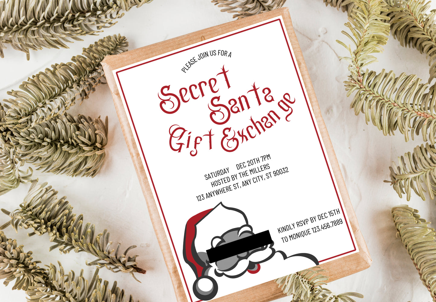 Secret Santa Party Invite - Digital Download Invite (ONLY)