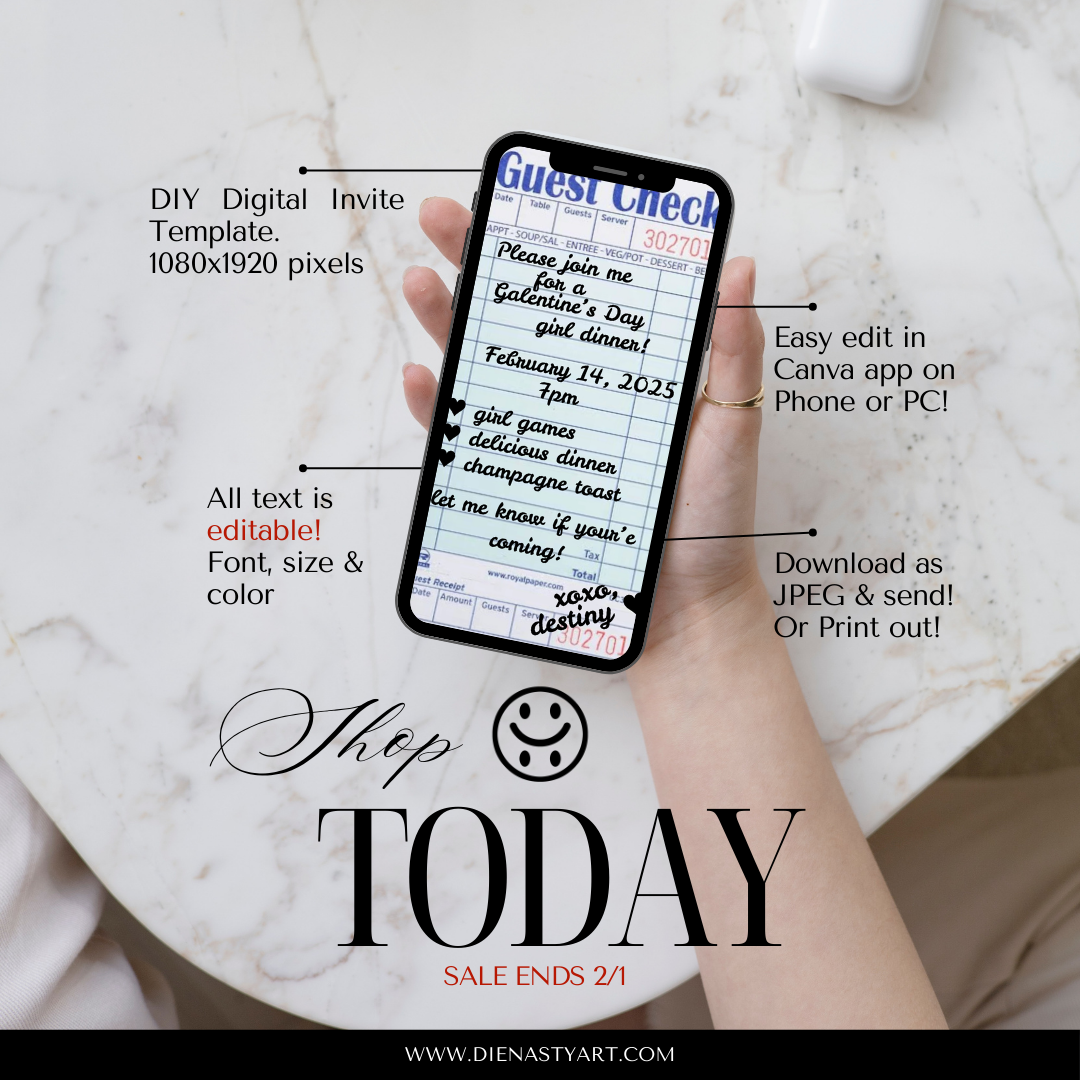 Galentine's Girl Dinner Invitation - Phone ONLY