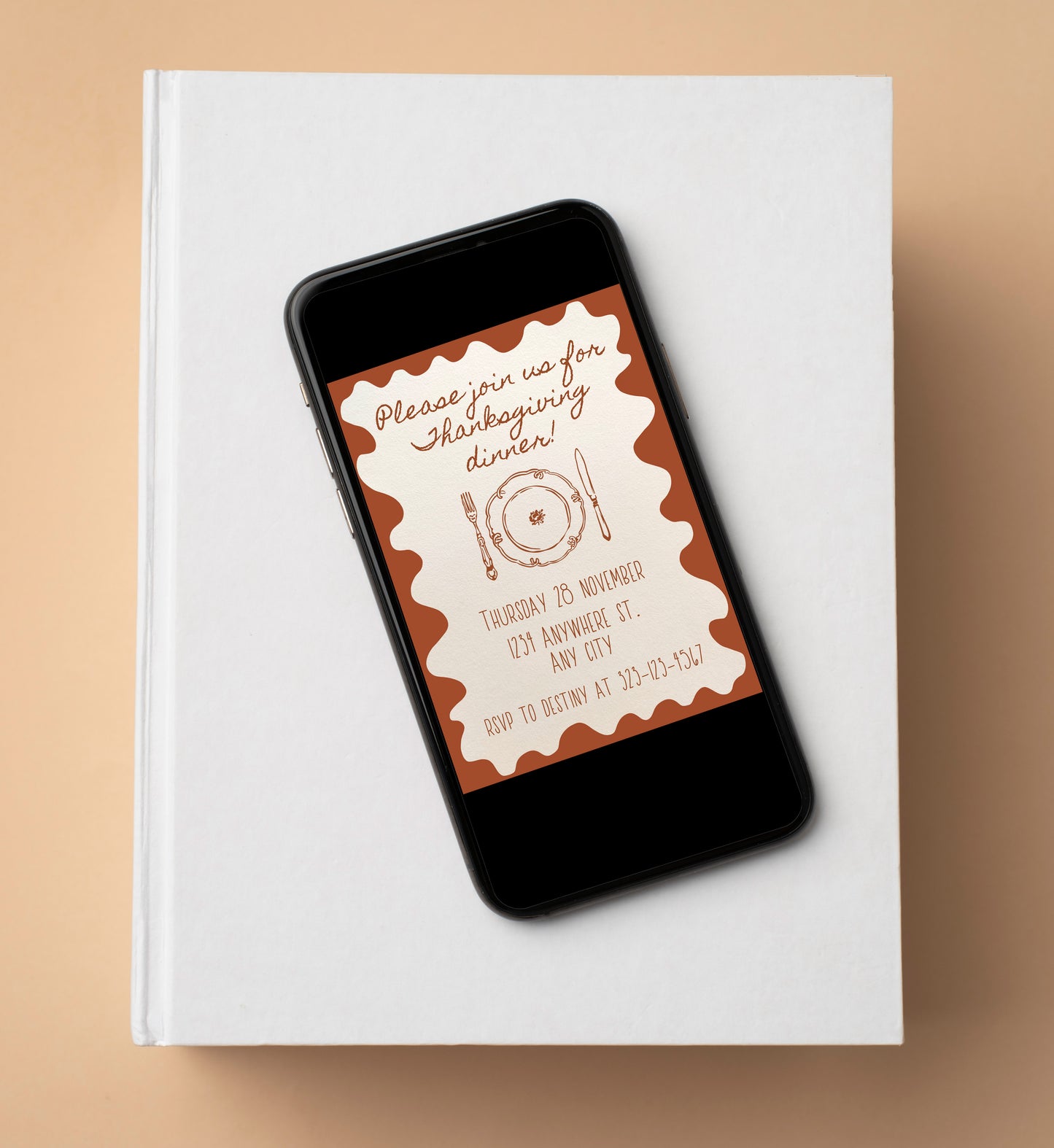 Thanksgiving / Friendsgiving Plate Invitation & Menu