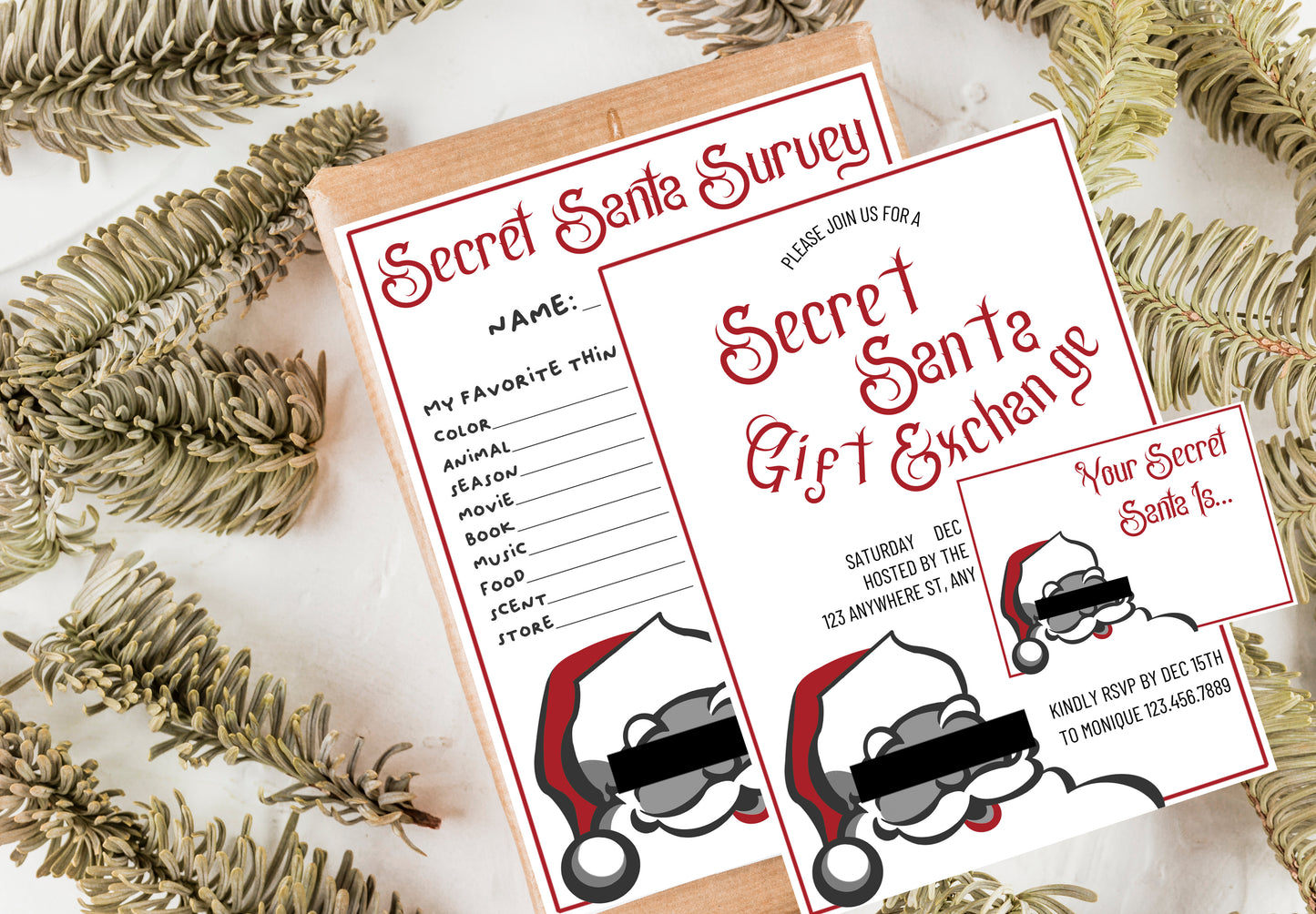 Secret Santa Questionnaire - Digital Download Questionnaire (ONLY)