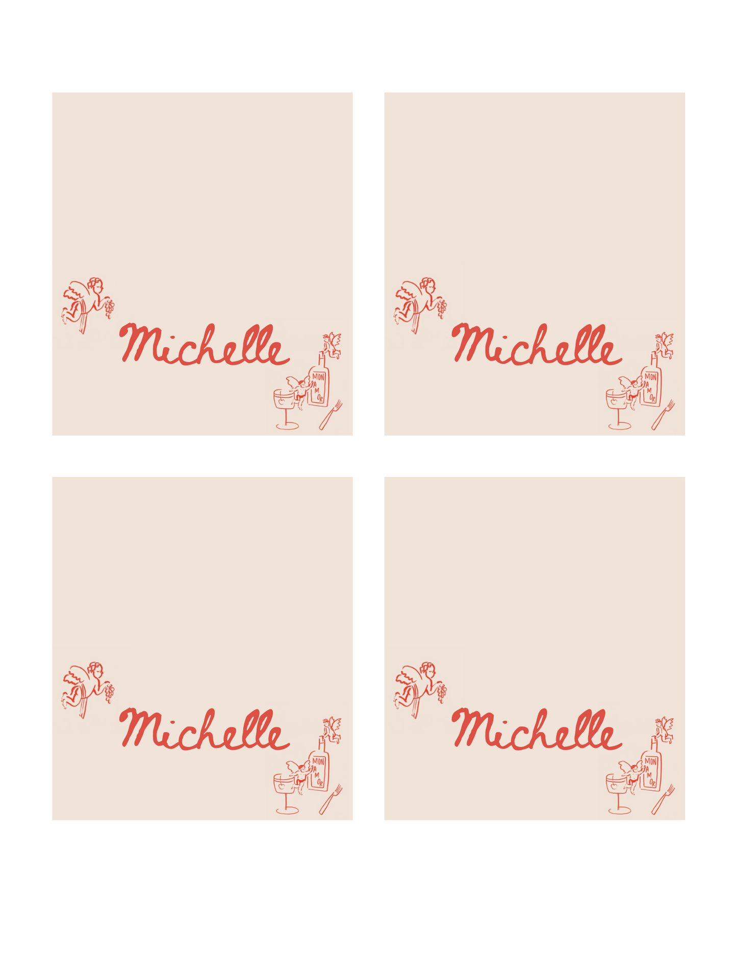 Hand Drawn Cupid Valentine's Day Party - Digital Download Invite, Menu, & Place Cards