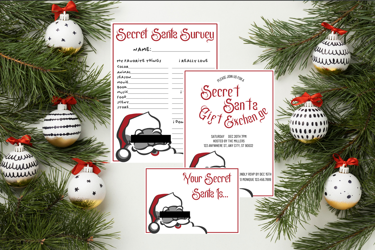 Secret Santa Party Invite - Digital Invite Printable