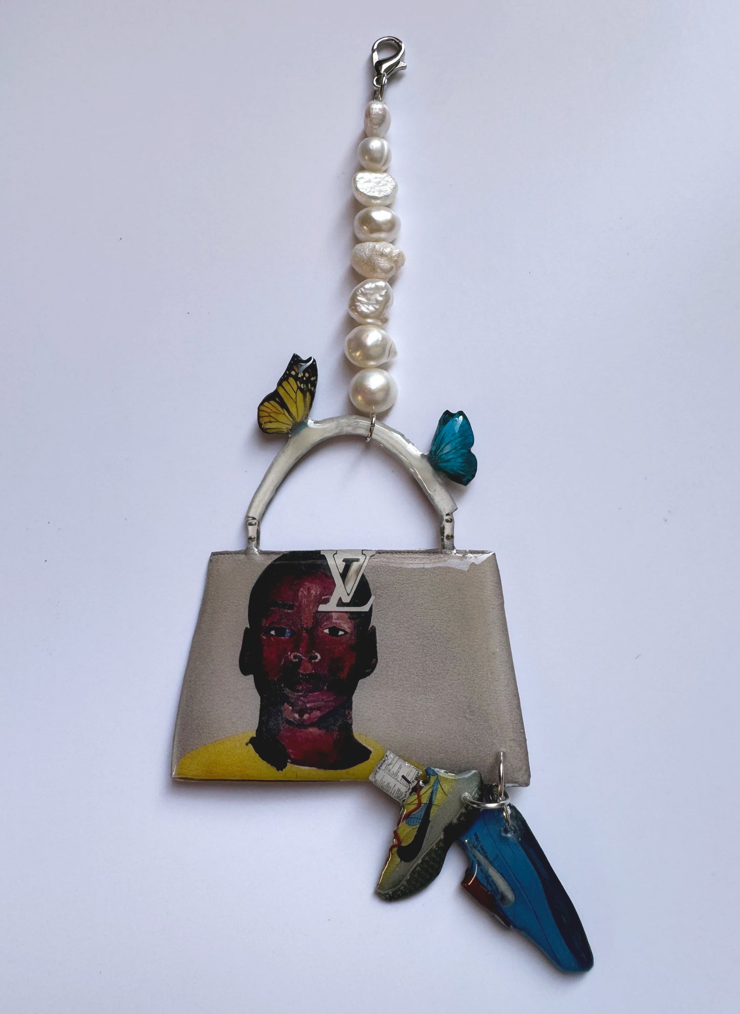 virgil abloh louis vuitton purse with nike offwhites (lil pic charm)