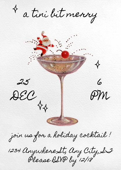 A Tini Bit Merry - Digital Download Invite (ONLY)