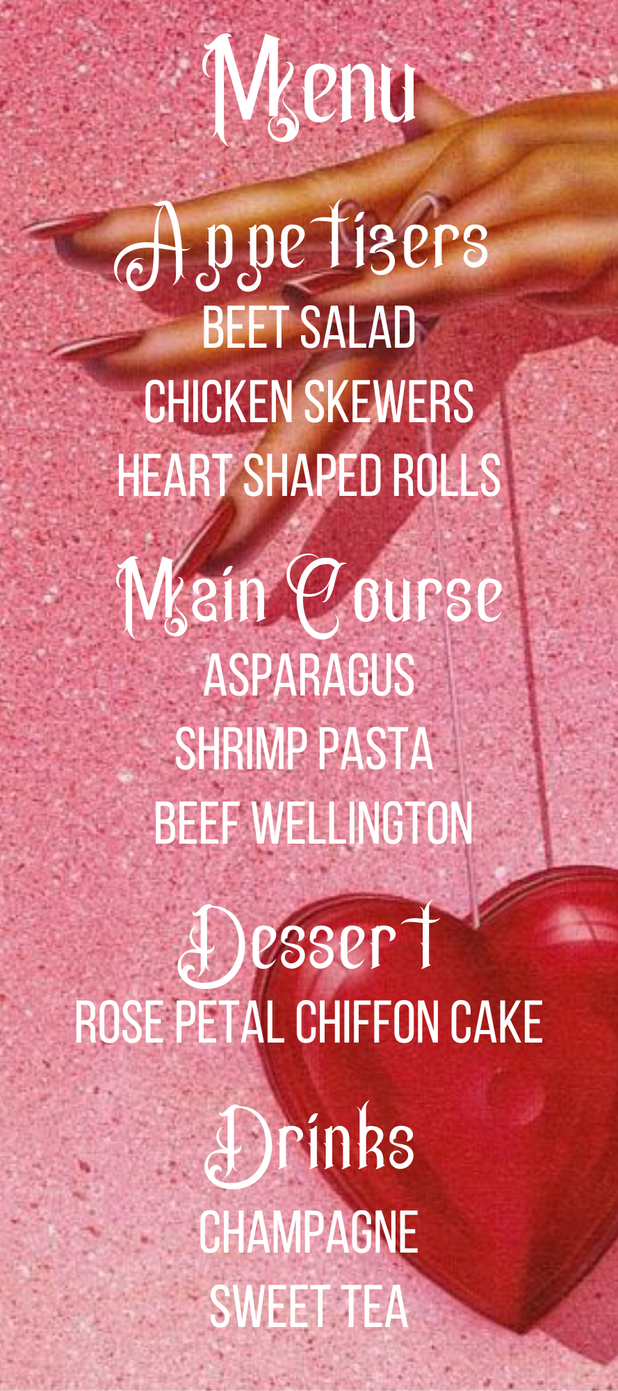 Galentine's Glitter Party Menu