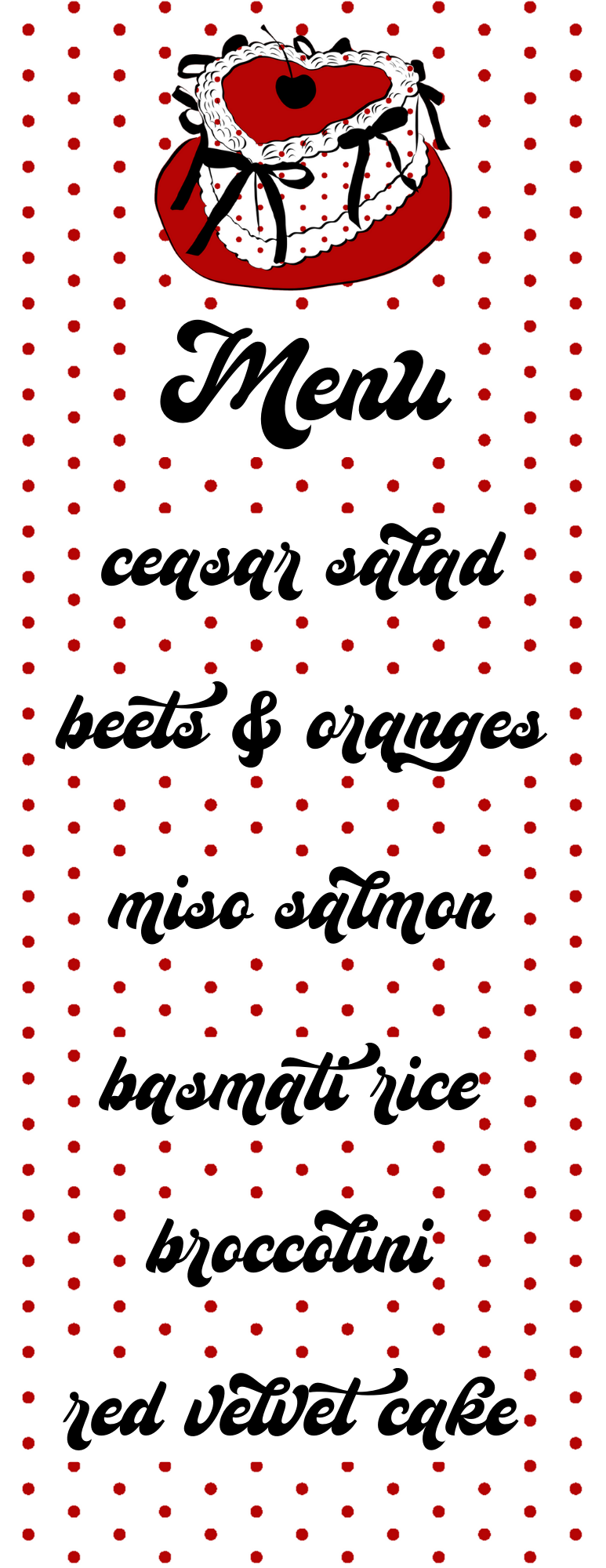 Heart Cake Polka Dot Invitation - Full Collection