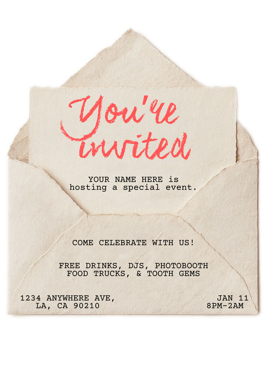 Blank Envelope w/ Handwriting Font - Phone & Print Template