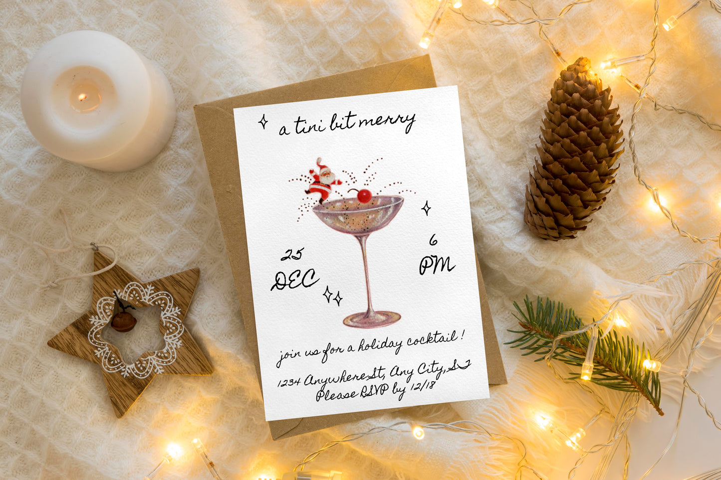 A Tini Bit Merry - Digital Download Invite (ONLY)