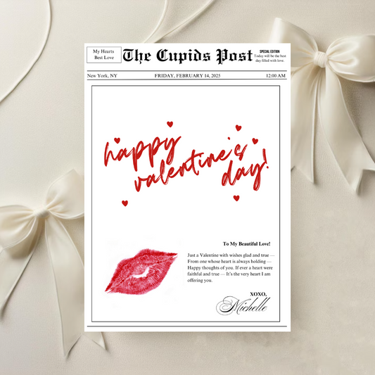 Newspaper Cupid Style Digital Card - Print