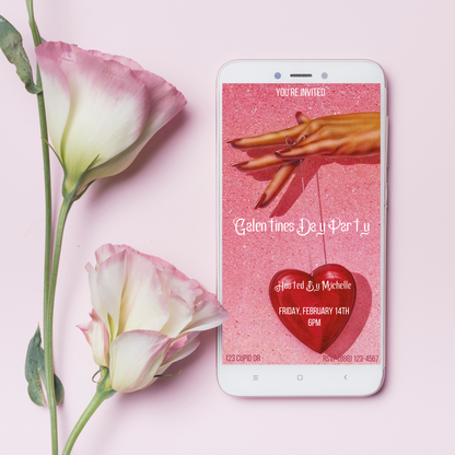 Galentine's Glitter Party - Digital Download Invite, Menu, & Place Cards