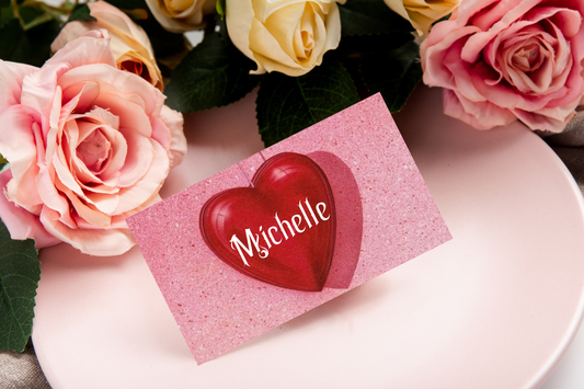 Galentine's Glitter PartyHeart Place Cards