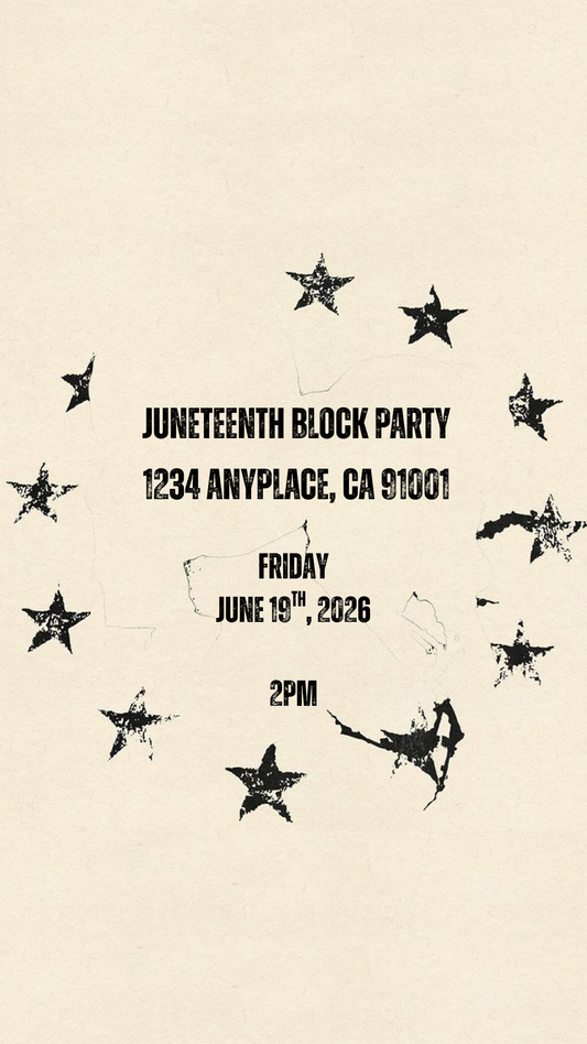 Black Star Splatter Invitation - Phone & Print Template