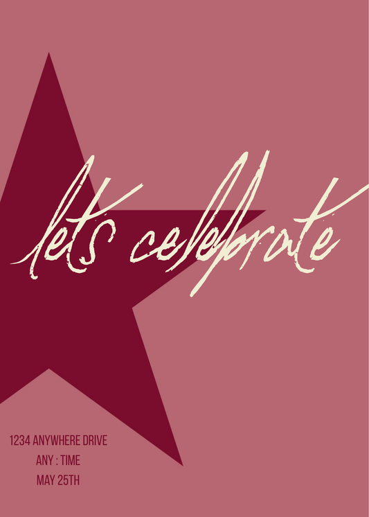 Red Star Invitation - Print Template