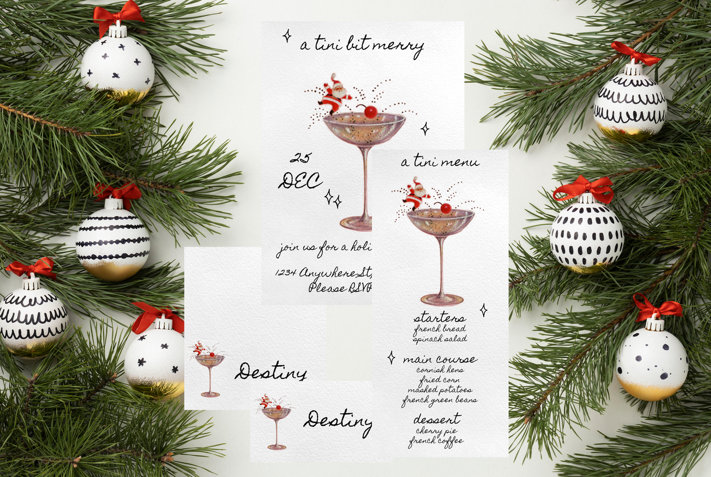 A Tini Bit Merry - Digital Download Place Cards (ONLY)