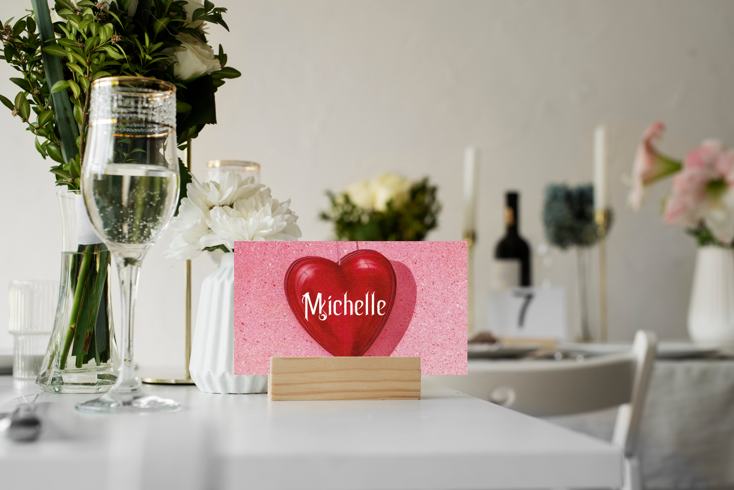 Galentine's Glitter PartyHeart Place Cards