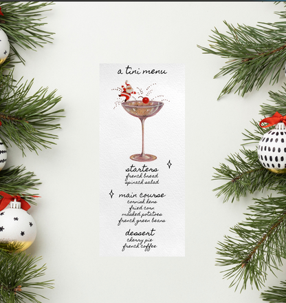 A Tini Bit Merry - Digital Download Menu (ONLY)