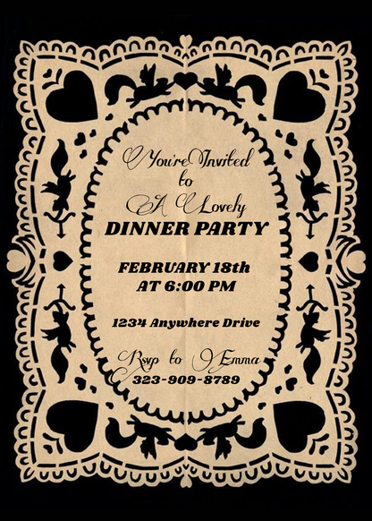 Vintage Cupid Cutout Invitation Template - Phone & Print Template