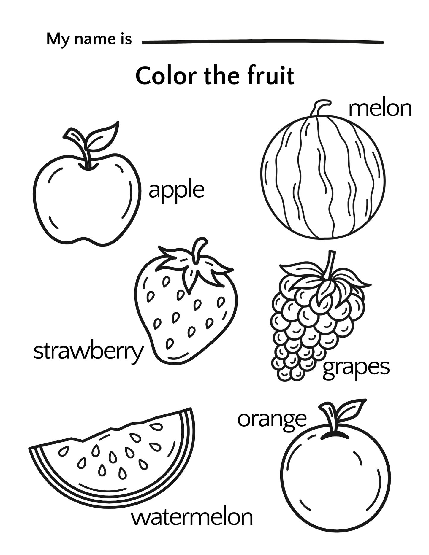 Printable Fruit & Vegetable Worksheets for Preschool, Kindergarten, & Homeschool - 10 Printable PDF Activities