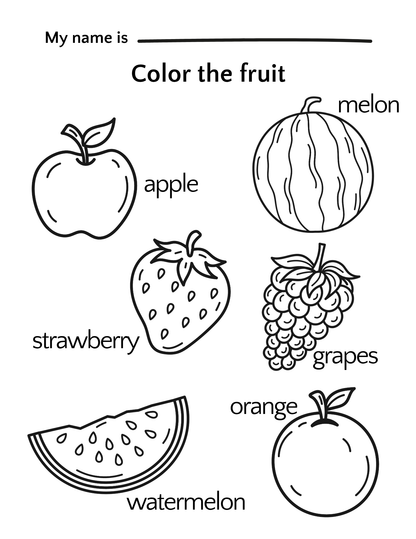 Printable Fruit & Vegetable Worksheets for Preschool, Kindergarten, & Homeschool - 10 Printable PDF Activities