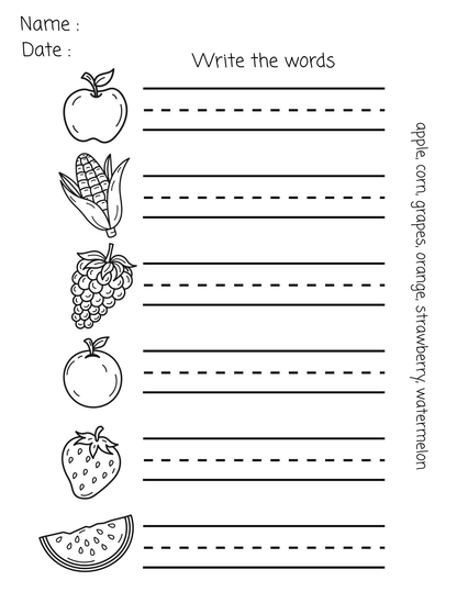 Printable Fruit & Vegetable Worksheets for Preschool, Kindergarten, & Homeschool - 10 Printable PDF Activities