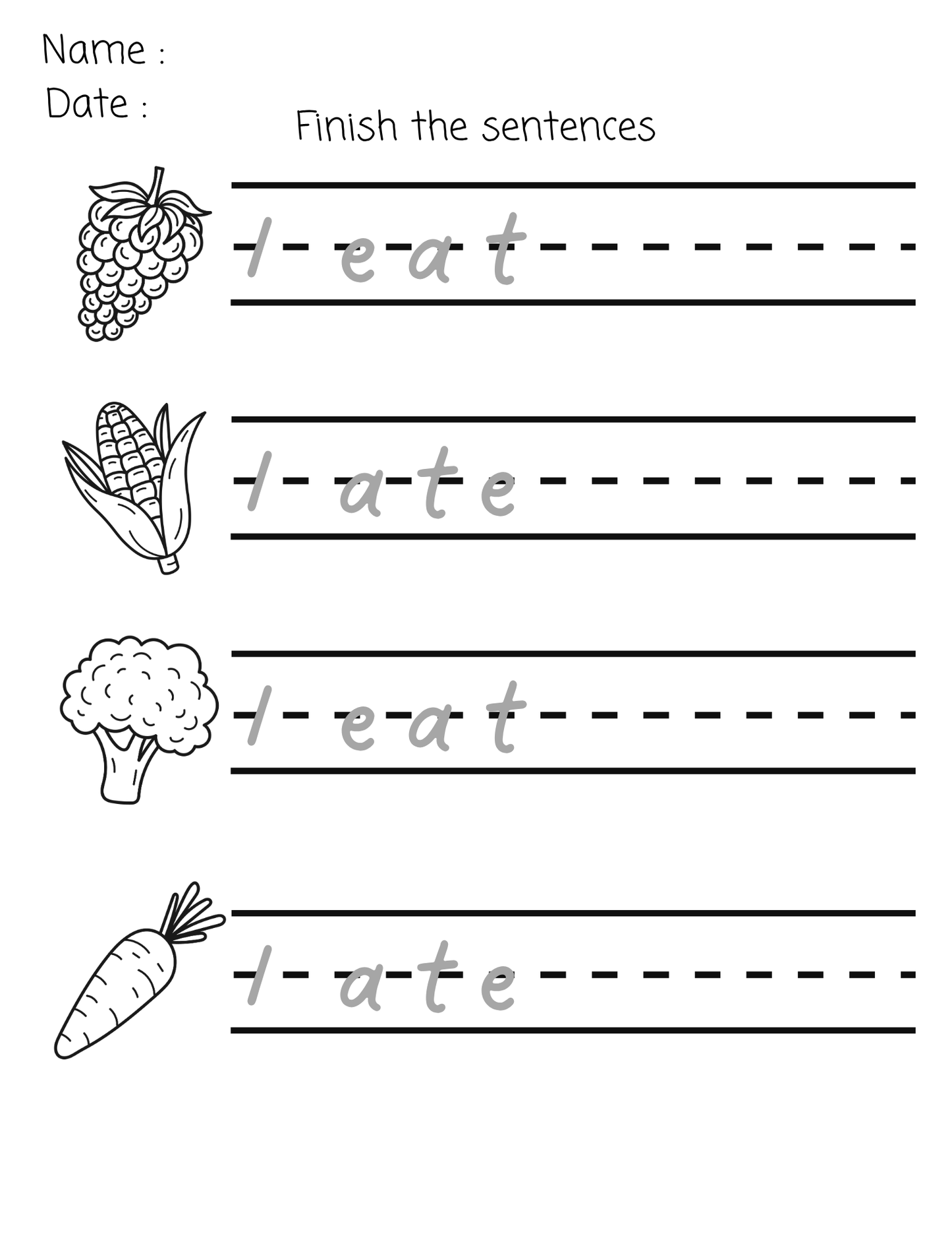 Printable Fruit & Vegetable Worksheets for Preschool, Kindergarten, & Homeschool - 10 Printable PDF Activities
