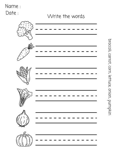 Printable Fruit & Vegetable Worksheets for Preschool, Kindergarten, & Homeschool - 10 Printable PDF Activities